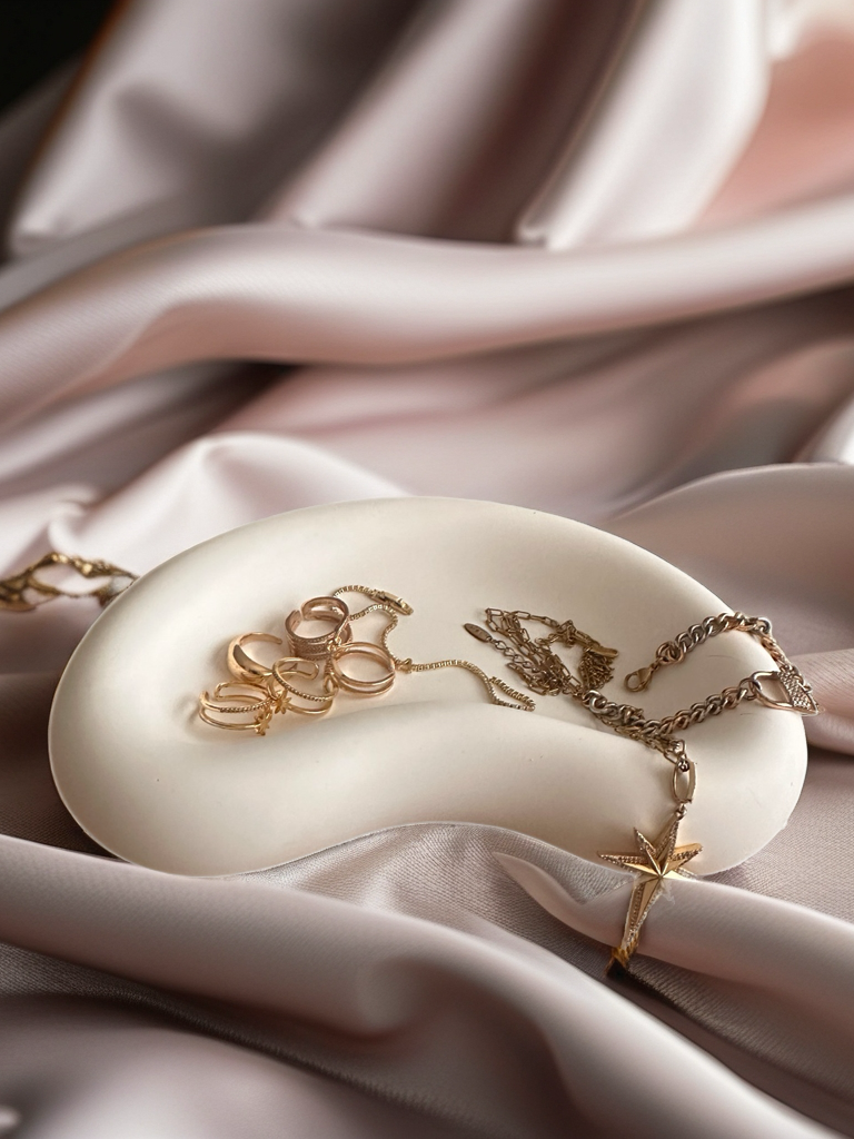 Minimal Dalga Formlu Takı & Aksesuar Tepsisi | El Yapımı Dekoratif Obje