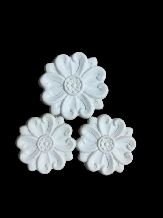 3’lü Set Çiçek Motifli Polyester Dekoratif Aplik