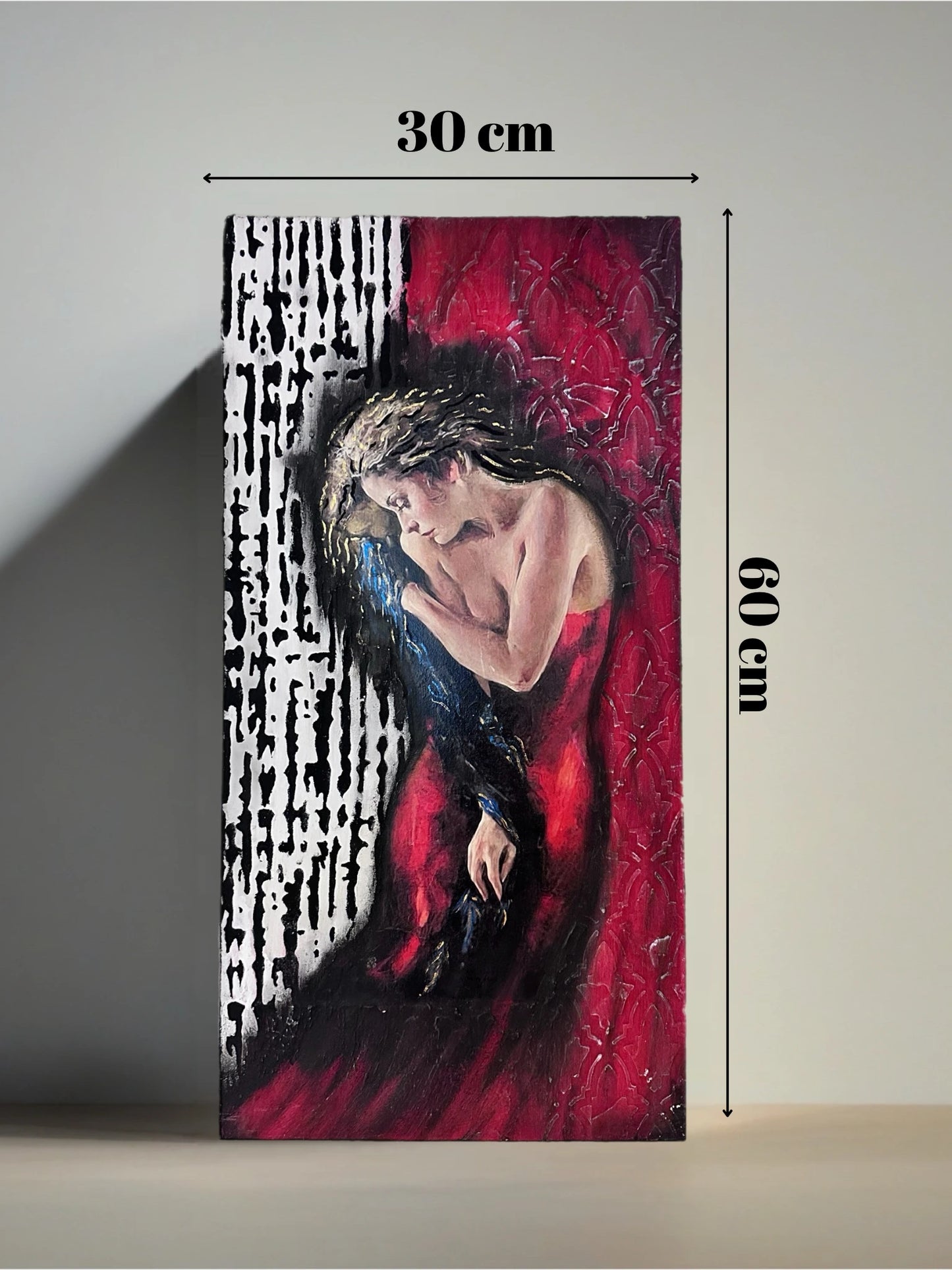 Gizlenen Duygu Dekoratif Ahşap Tablo - Boyut Detay Görseli