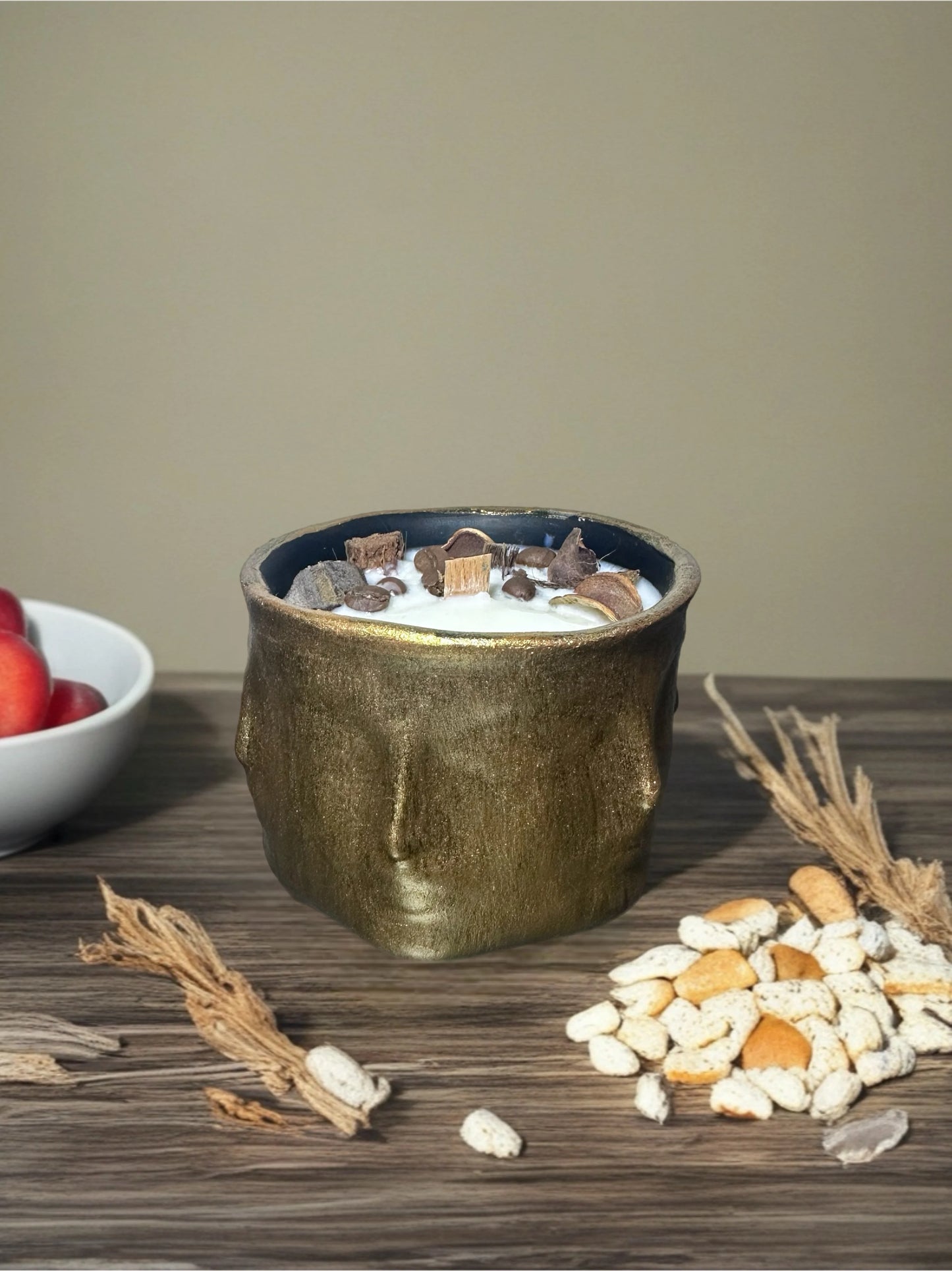 Işığın Düşü Dekoratif Yüz Figürlü Mum - Sağ profilden görünüm