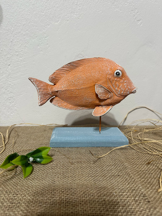 Mercan Düşü Dekoratif Balık Heykeli - Yandan görünüm