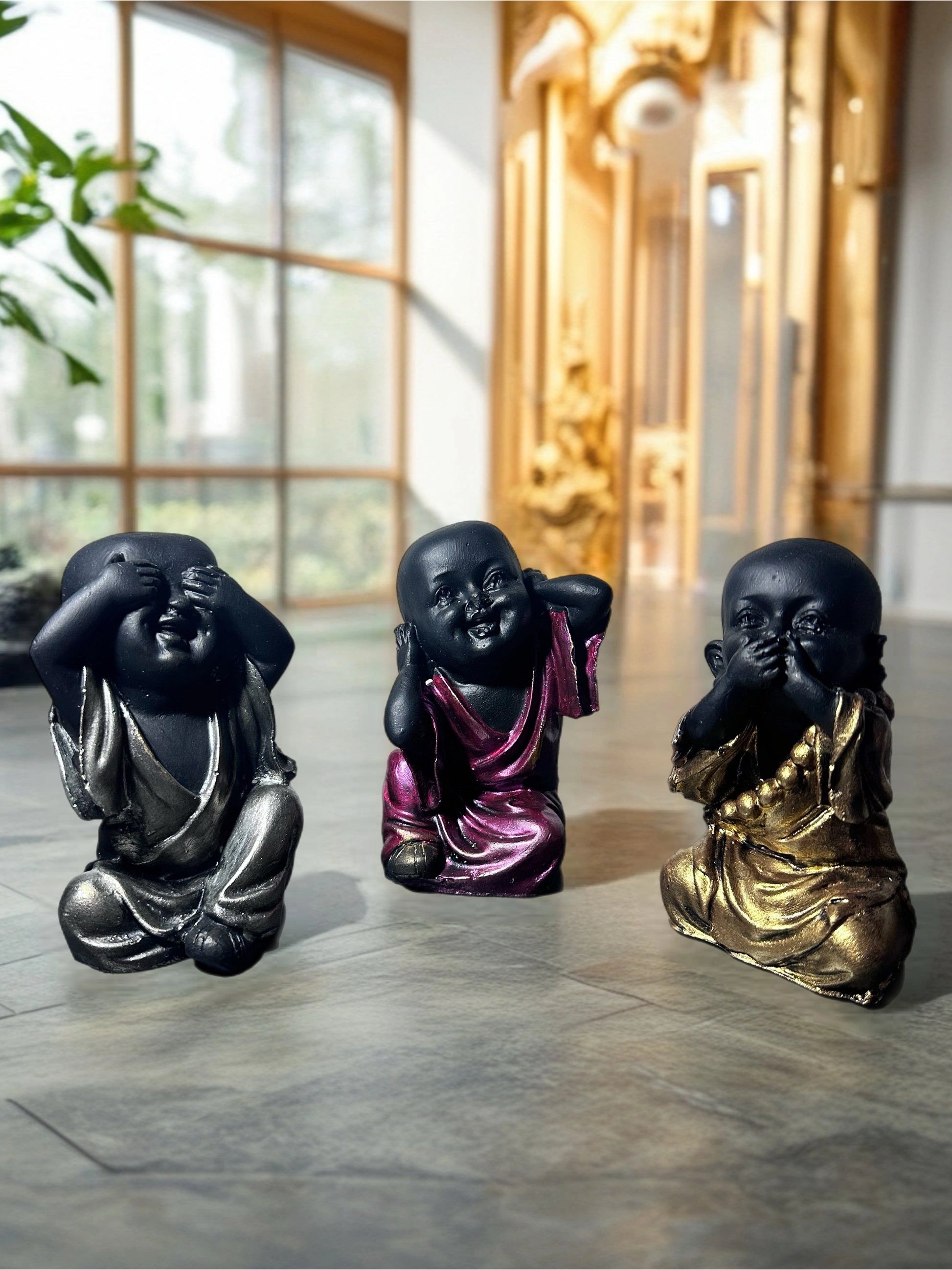 Renklerin Uyumu - Görmedim Duymadım Bilmiyorum Biblo Seti Üçlü Ürün Görseli #1