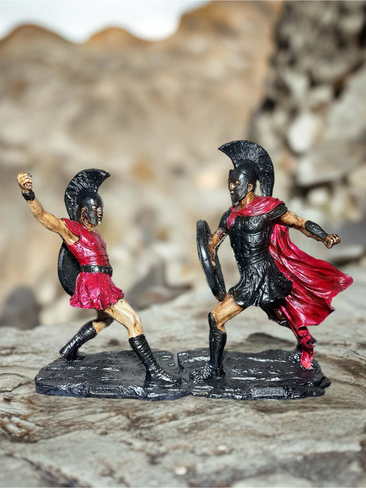 Son Dövüş Achilles ve Hector Mitolojik Heykel Seti - Savaş sahnesi görünüm