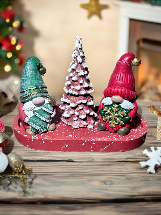 El Yapımı Yılbaşı Cüce Seti | Dekoratif Noel Masa Süsü