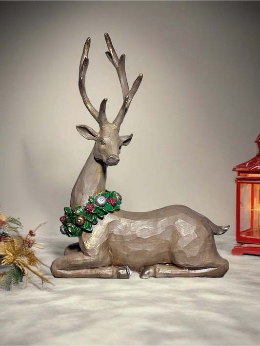 Yılbaşı Geyik Heykeli | Dekoratif Noel Biblosu