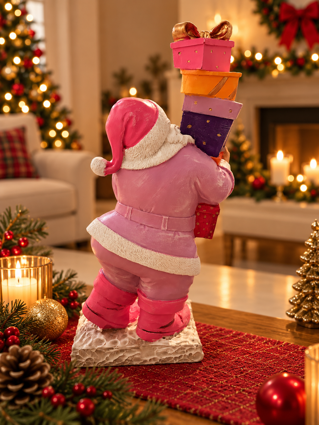 Pastel Noel Baba Dekoratif Figür