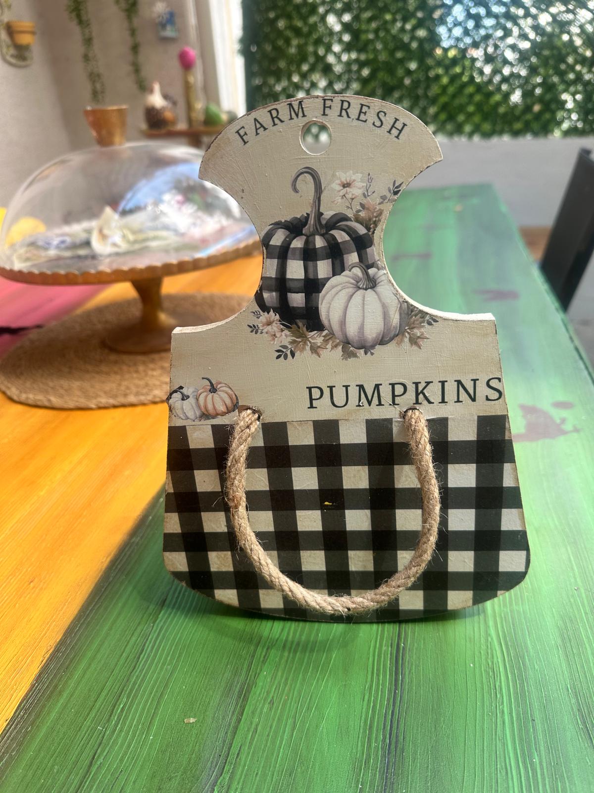 Rustik Pumpkin Ahşap Duvar Saksısı