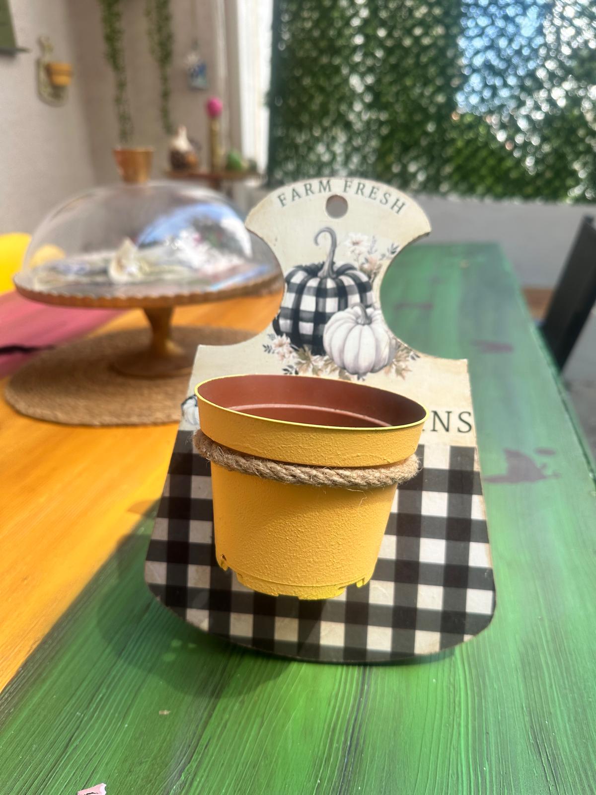 Rustik Pumpkin Ahşap Duvar Saksısı